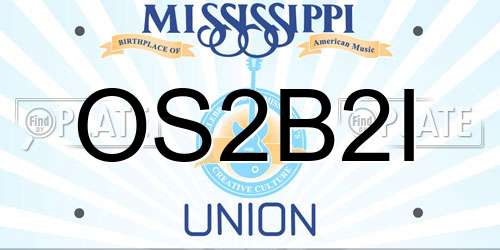 OS2B2I Mississippi License Plate