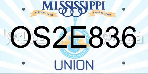 OS2E836 Mississippi License Plate