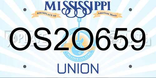 OS2O659 Mississippi License Plate