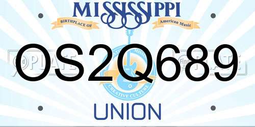 OS2Q689 Mississippi License Plate