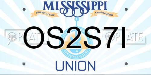 OS2S7I Mississippi License Plate