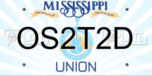 OS2T2D Mississippi License Plate
