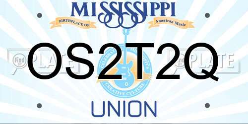 OS2T2Q Mississippi License Plate