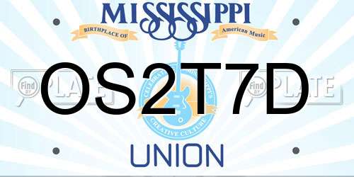 OS2T7D Mississippi License Plate