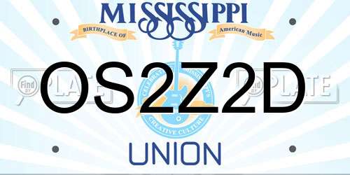 OS2Z2D Mississippi License Plate