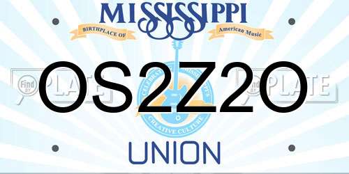 OS2Z2O Mississippi License Plate