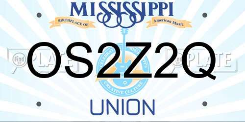 OS2Z2Q Mississippi License Plate