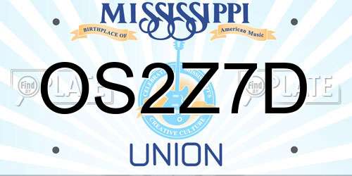 OS2Z7D Mississippi License Plate