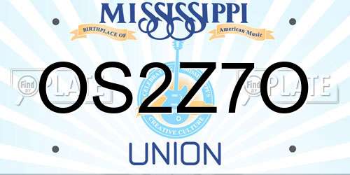 OS2Z7O Mississippi License Plate