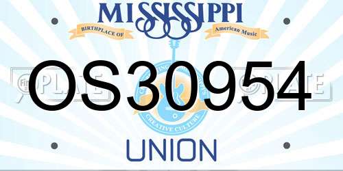OS30954 Mississippi License Plate