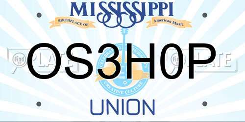 OS3H0P Mississippi License Plate