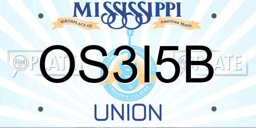 OS3I5B Mississippi License Plate