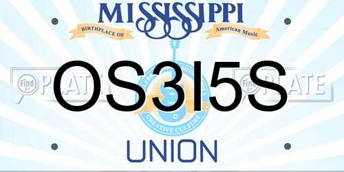 OS3I5S Mississippi License Plate