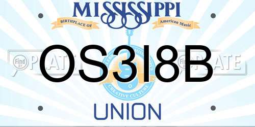 OS3I8B Mississippi License Plate
