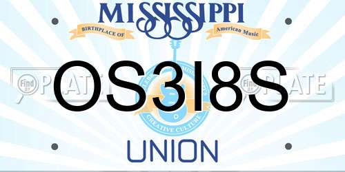 OS3I8S Mississippi License Plate