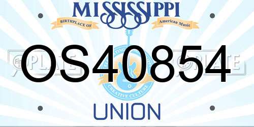 OS40854 Mississippi License Plate