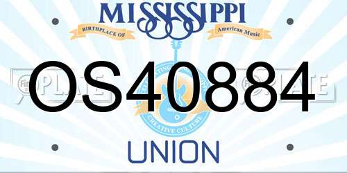 OS40884 Mississippi License Plate