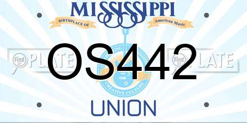 OS442 Mississippi License Plate