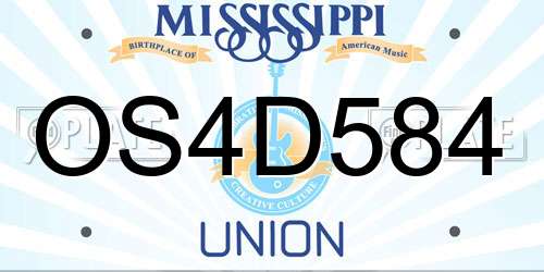 OS4D584 Mississippi License Plate