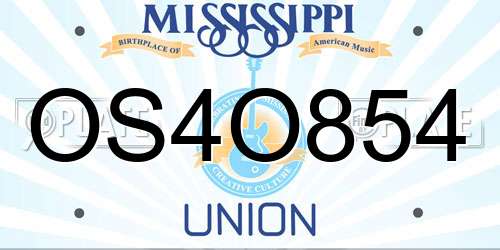 OS4O854 Mississippi License Plate