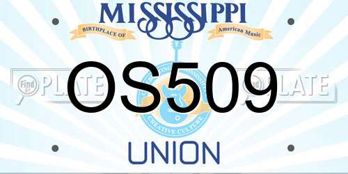 OS509 Mississippi License Plate