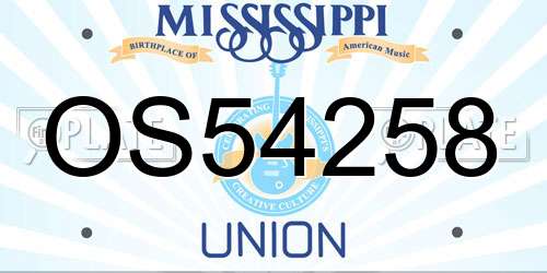 OS54258 Mississippi License Plate