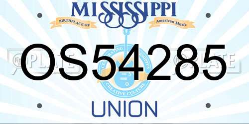 OS54285 Mississippi License Plate