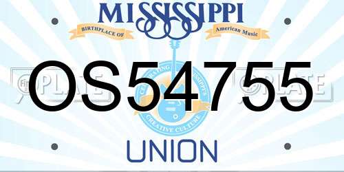OS54755 Mississippi License Plate