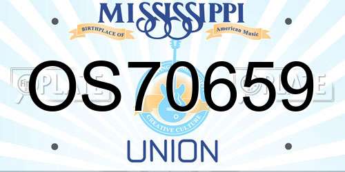 OS70659 Mississippi License Plate