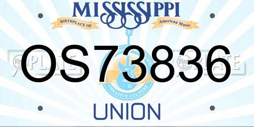 OS73836 Mississippi License Plate