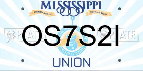 OS7S2I Mississippi License Plate