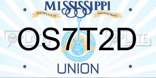 OS7T2D Mississippi License Plate