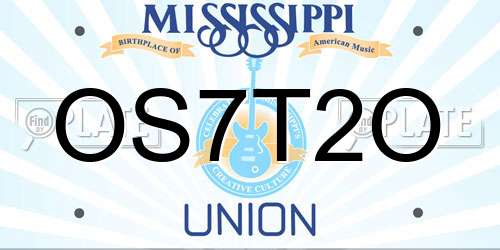 OS7T2O Mississippi License Plate