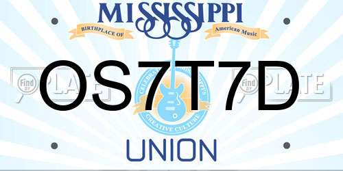 OS7T7D Mississippi License Plate