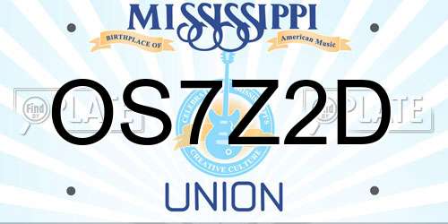OS7Z2D Mississippi License Plate
