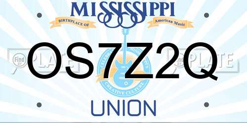 OS7Z2Q Mississippi License Plate