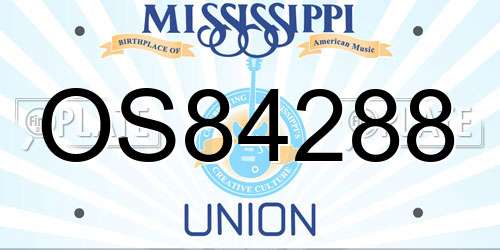 OS84288 Mississippi License Plate