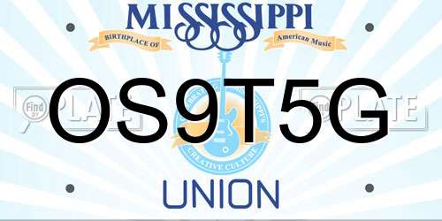 OS9T5G Mississippi License Plate