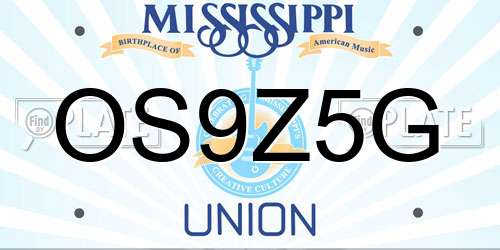 OS9Z5G Mississippi License Plate