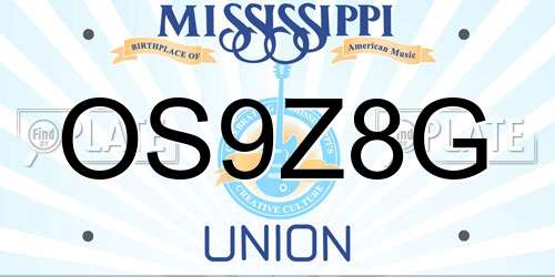 OS9Z8G Mississippi License Plate