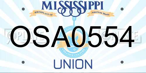 OSA0554 Mississippi License Plate