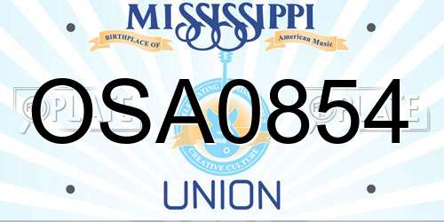 OSA0854 Mississippi License Plate