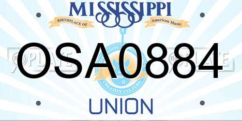 OSA0884 Mississippi License Plate