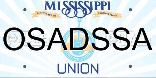 OSADSSA Mississippi License Plate