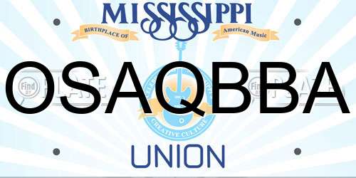 OSAQBBA Mississippi License Plate