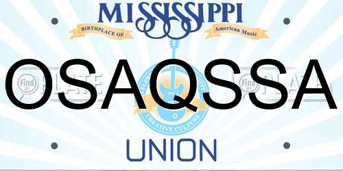 OSAQSSA Mississippi License Plate