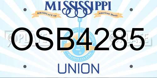 OSB4285 Mississippi License Plate