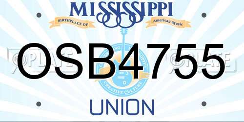 OSB4755 Mississippi License Plate