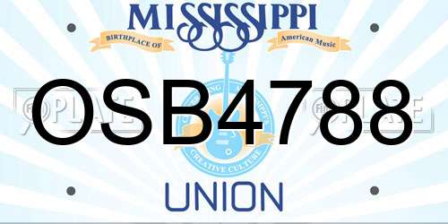 OSB4788 Mississippi License Plate