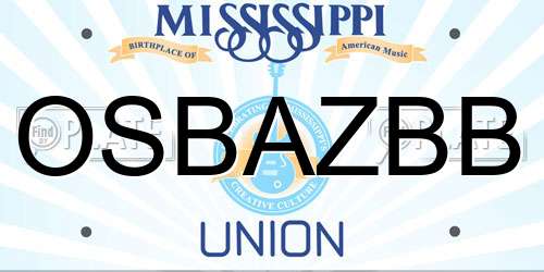 OSBAZBB Mississippi License Plate